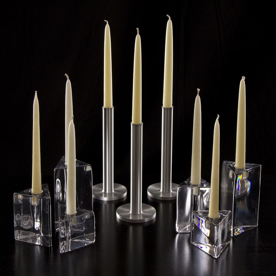New Beginnings Taper Set in glass holders